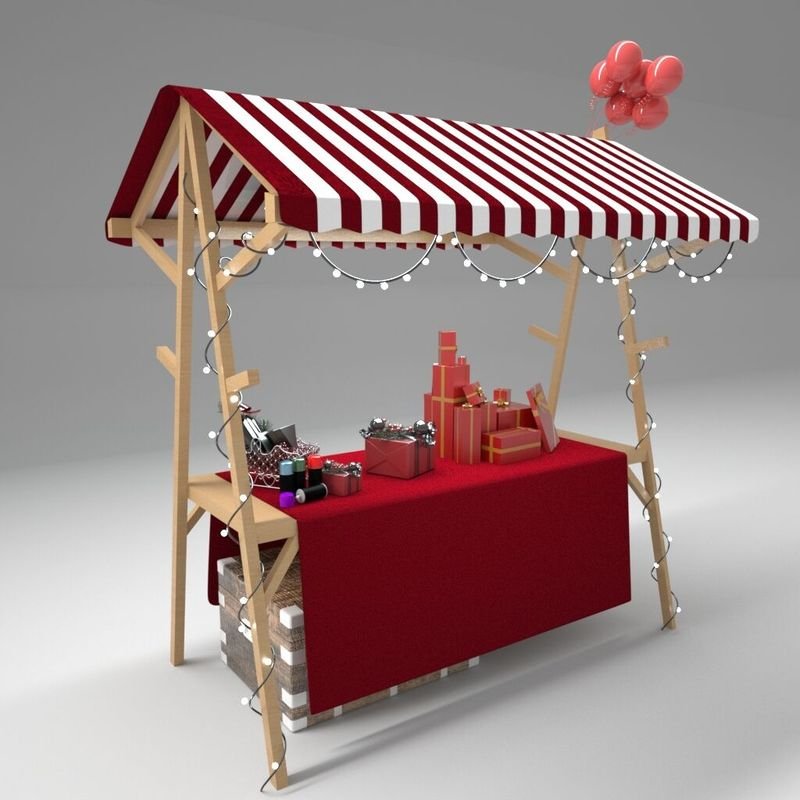 Custom Wooden Folding Storage Shelves for Outdoor Markets Mobile Shopping Mall Display Stands Activity Sheds Stall