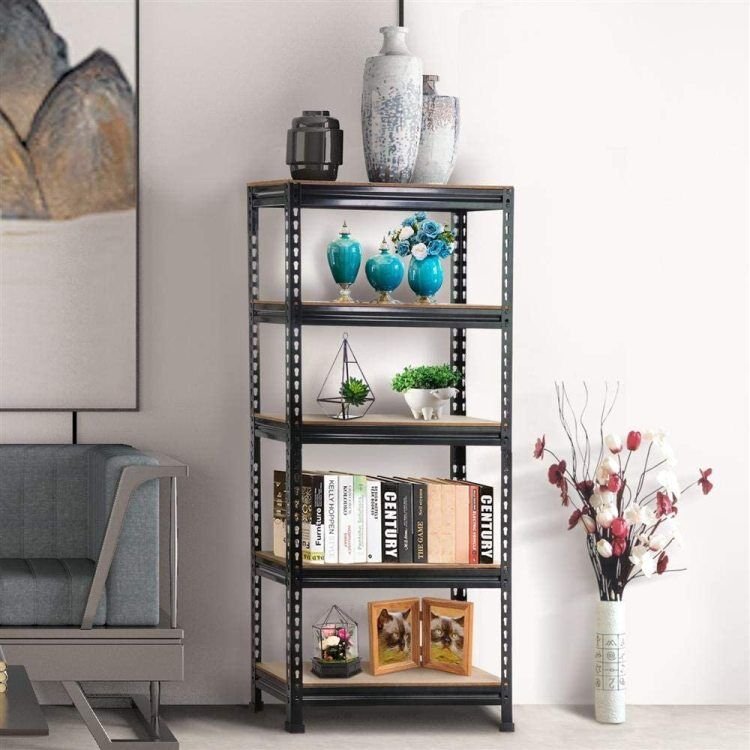 5 Tier Adjustable Boltless Steel Storage Rack, 2000 lbs Heavy Duty Powder Coated Organizer