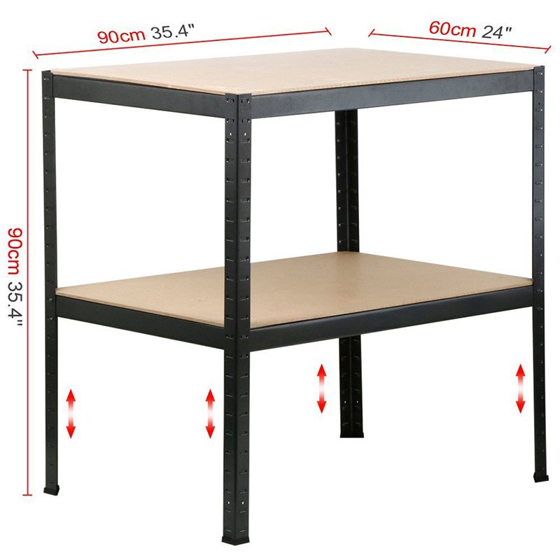 High Quality Industrial Two-Shelf Workbench System, Heavy Duty Tool Storage Metal Worktable 5