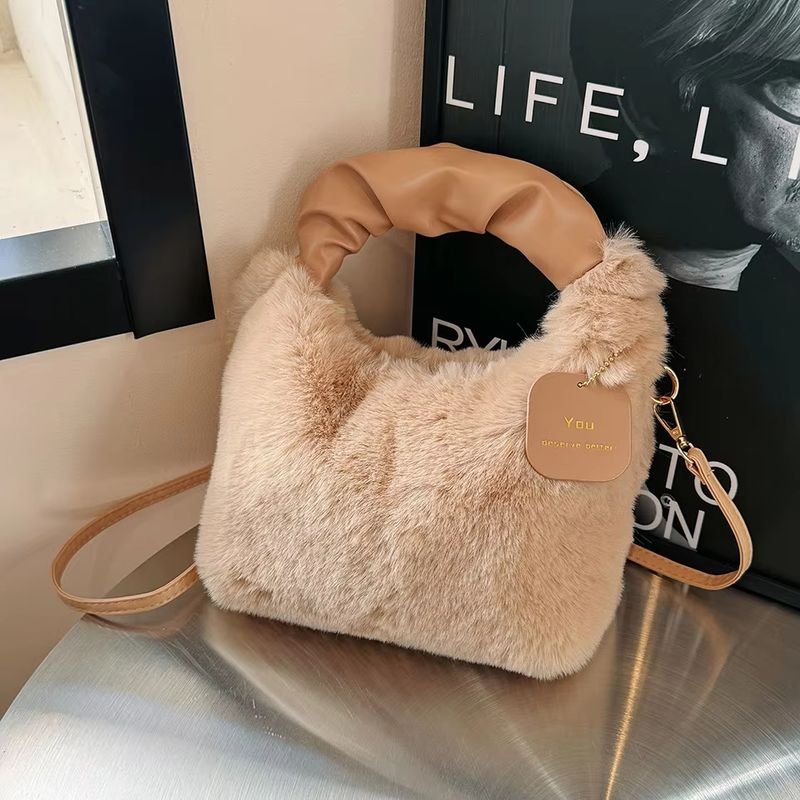 2026 New Fashion Designer Women's Plush Handbags Small Chain Crossbody Shoulder Bags with Fur Versatile Messenger alternate view