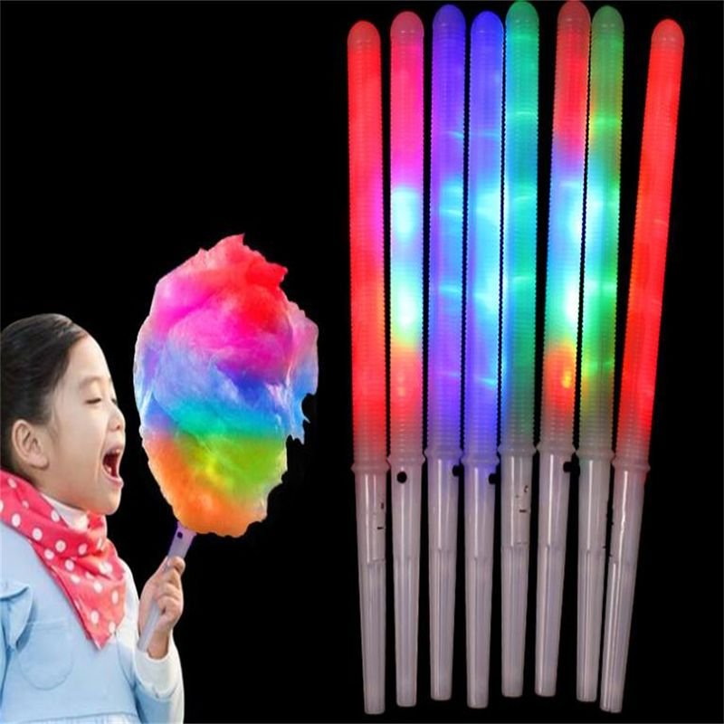 Custom Logo LED Cotton Candy Cones Colorful Glowing Marshmallow Sticks Glowing Luminous Marshmallow Cone Stick 3