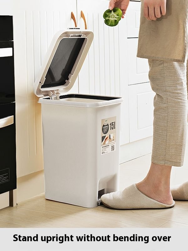 Pp Garbage Trash Cans Waste Multiple Sizes Available Bin With Lids Modern Household Toilet Bathroom Narrow Slim alternate view