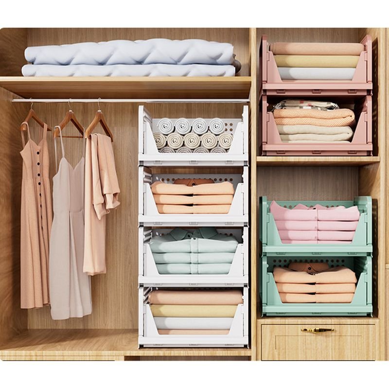 Imode Custom Extra Large Closet Organizer Basket Folding Storage Basket Storage Bins for Bathroom Kitchen Storage