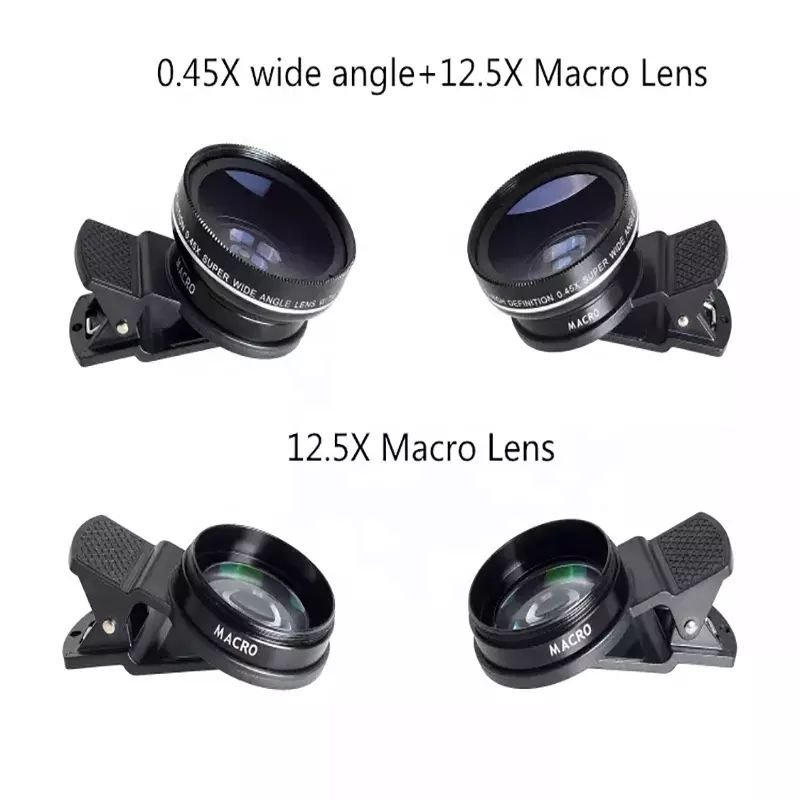 Mobile Accessories Lens Optical Clip 37mm Mobile Phone X Wide Angle Macro Lens 3