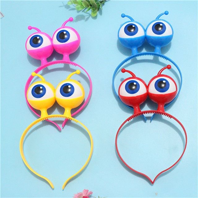 LED Flashing Alien Antenna Headband Light Big Eyeball Martian Space Head Boppers for Halloween Neon Party 3
