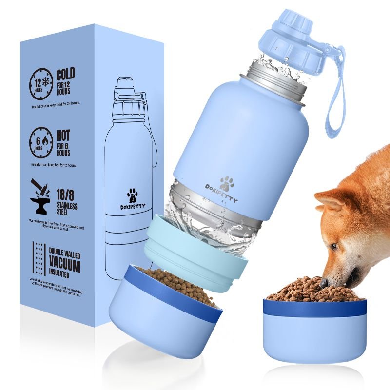 3 in 1 Type New Arrivals Outdoor Travel Walking Portable Pet Dog Water Bottle for Drinks Food alternate view