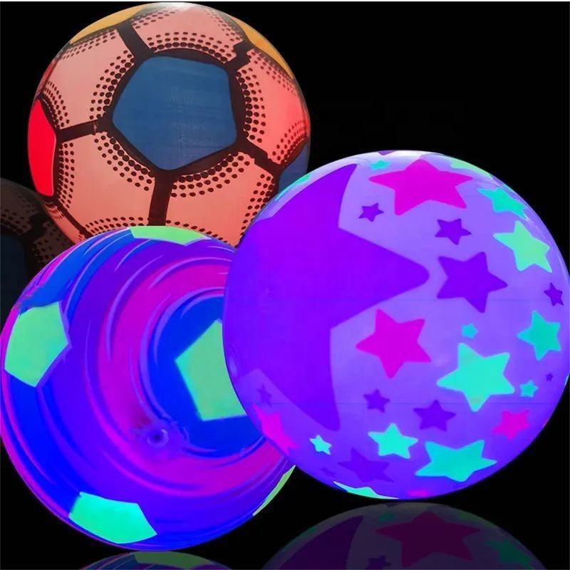 Inflatable Cordless Fitness Ball Elastic Luminous Rebound Flash Light up for Children Toy Cheap Flashing Birthday 3