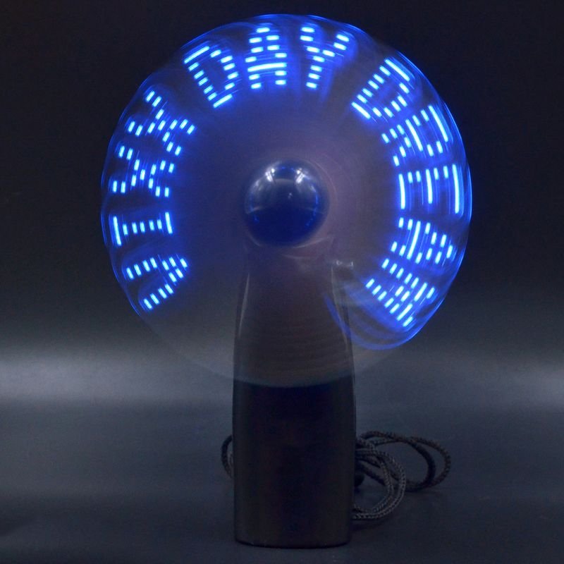 Celebration Party Supplies Led Custom Message Mini Handheld Fan Led Light up Fan Programmable Led Flashing Message alternate view