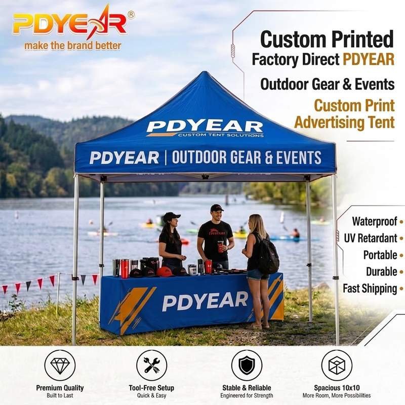 Custom Design Awning Gazebo pop up 10x10/10x15FT Waterproof Easy Setup Advertising Canopy Tent for Outdoor Vendor