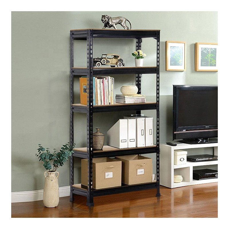 5 Level Boltless Corner Metal Storage Rack, Slotted Angle Warehouse Stacking Shelf 6