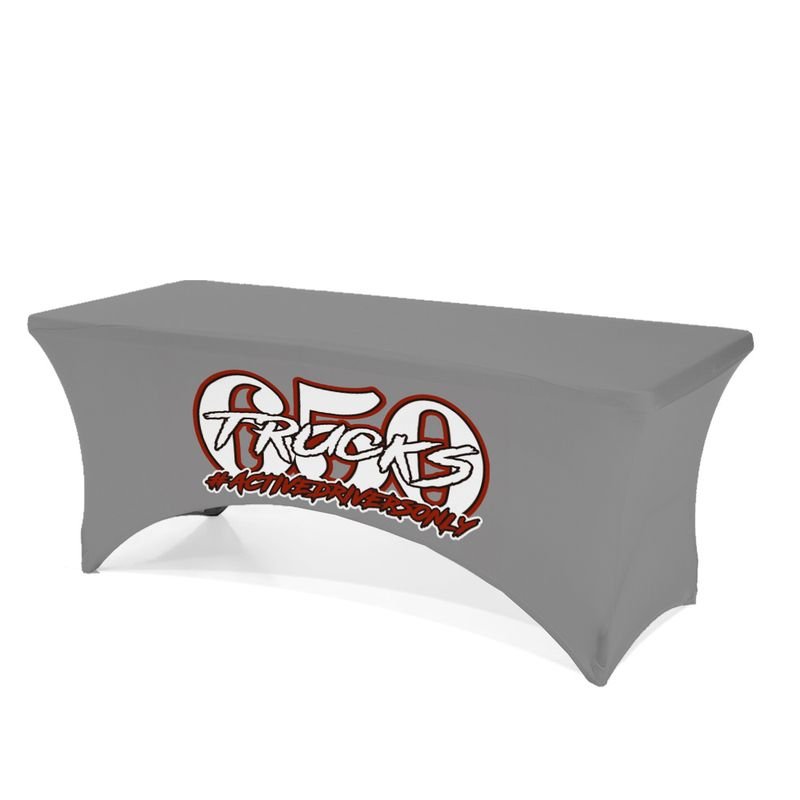 ODM Service Table Cover Top Quality Free Design with Custom logo Polyester Fabric Table Cloth for Market Trade Show
