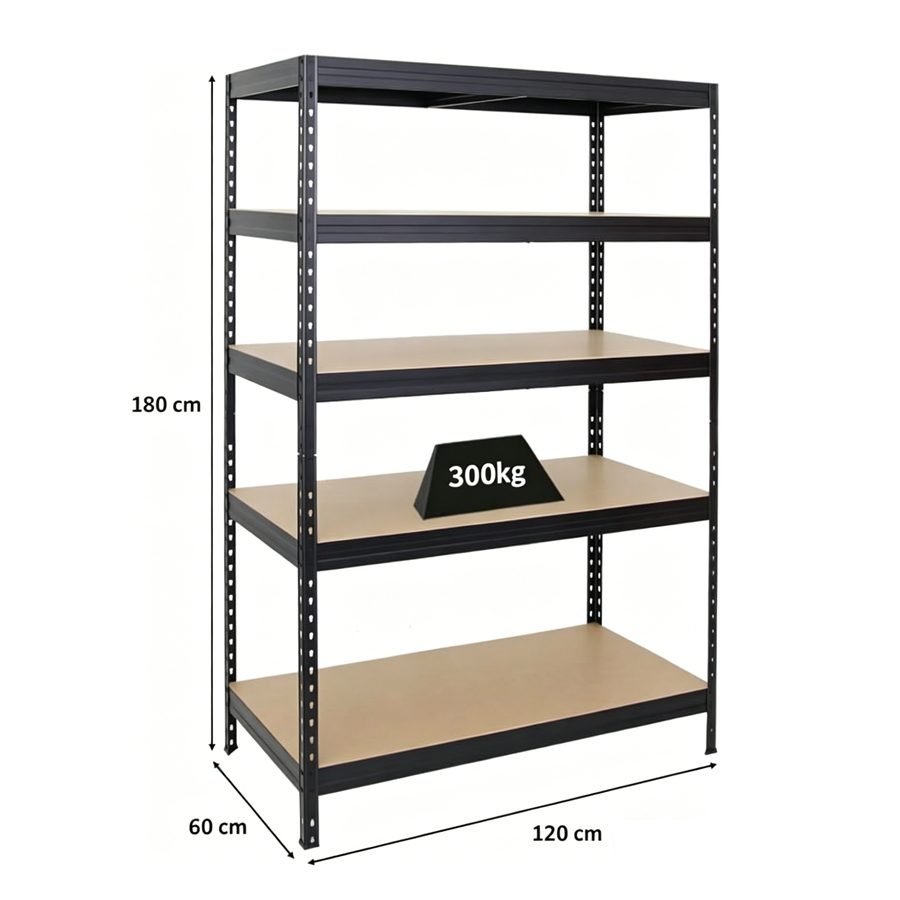 Heavy Duty Adjustable 5-Shelf Steel Boltless Plug-In Warehouse Storage Organizing Unit 3