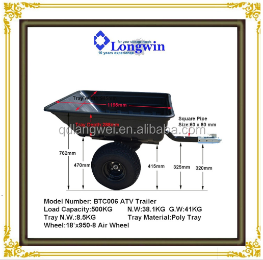 Heavy Duty Outdoor Utility ATV Log Trailer 6