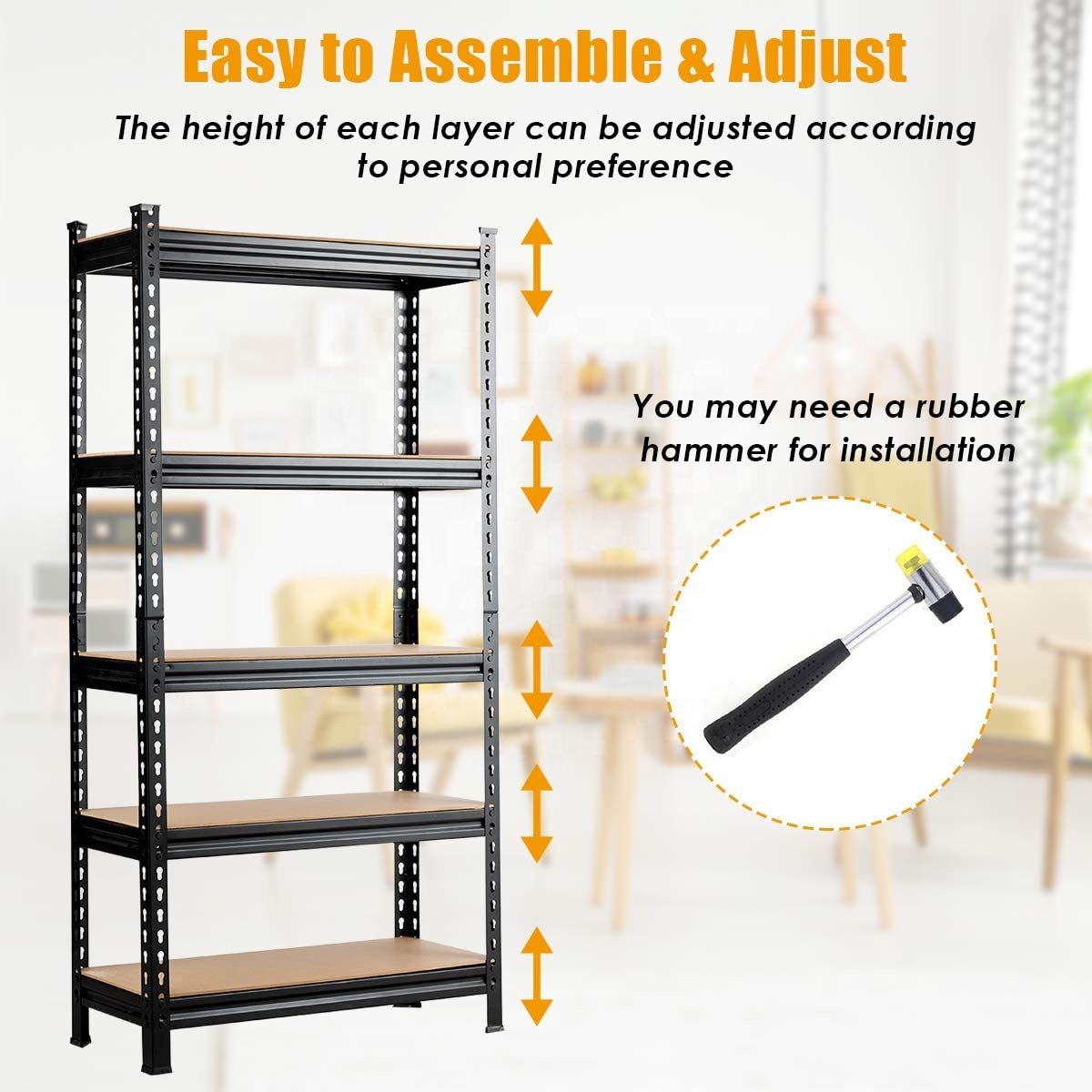 Warehouse Shelving Heavy Duty Steel Storage Shelves, Basement Rack Garage Shelving Unit 4