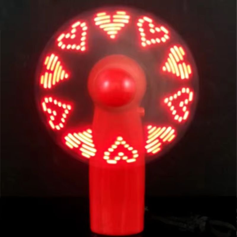 Mini Portable Handy Led Custom Logo Text Message Battery Fan Programmable Led Display Handheld Electric Wedding 3