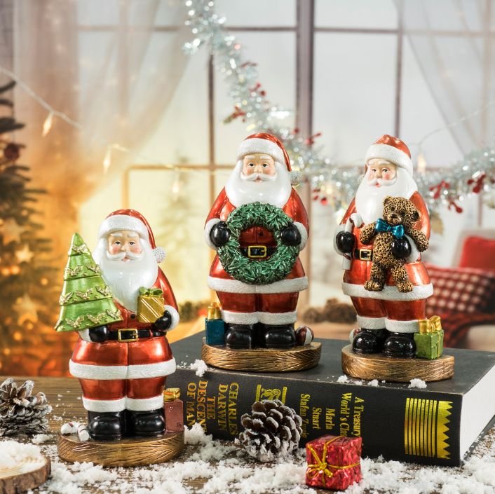 Resin Santa Ornament Christmas Decoration Christmas Tree Goblin Dwarf Ornaments for Home LED Creative Gift