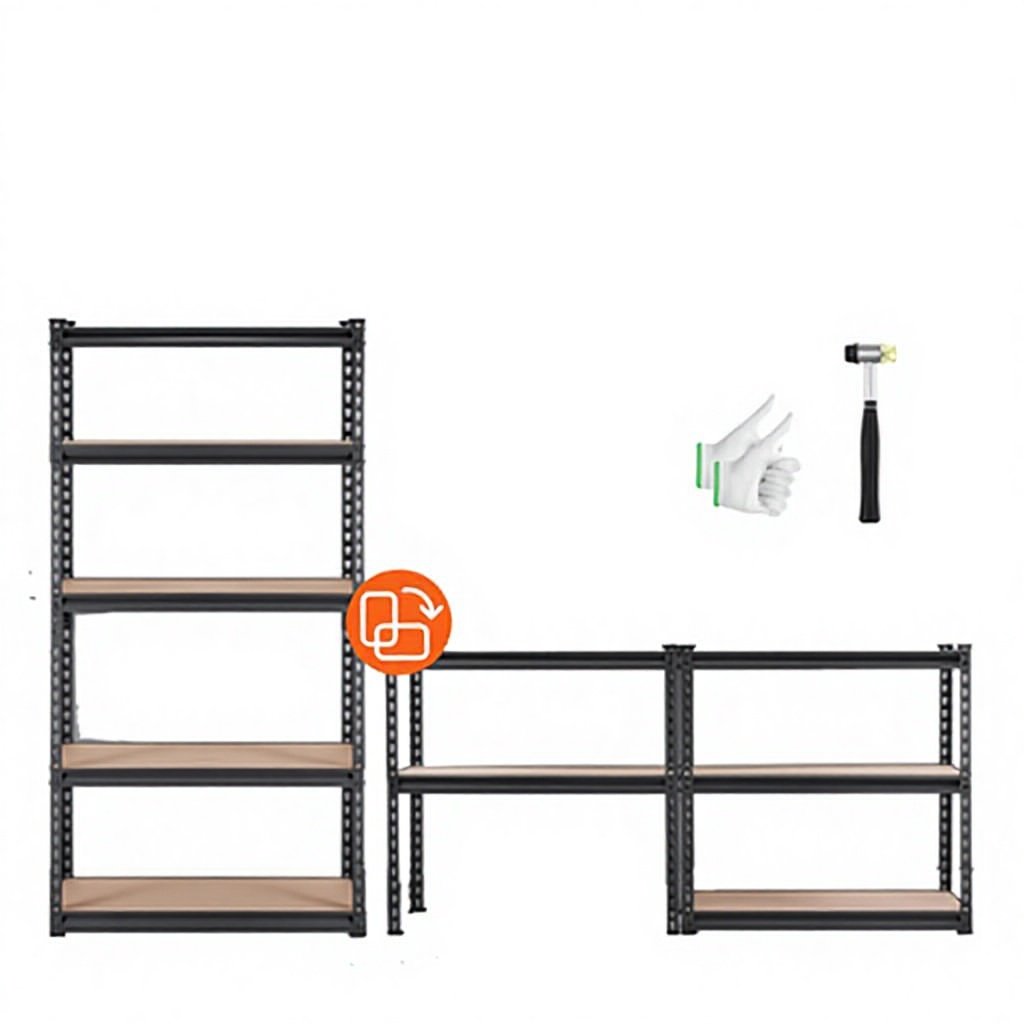 5 Tier Adjustable Boltless Steel Storage Rack, 2000 lbs Heavy Duty Powder Coated Organizer alternate view