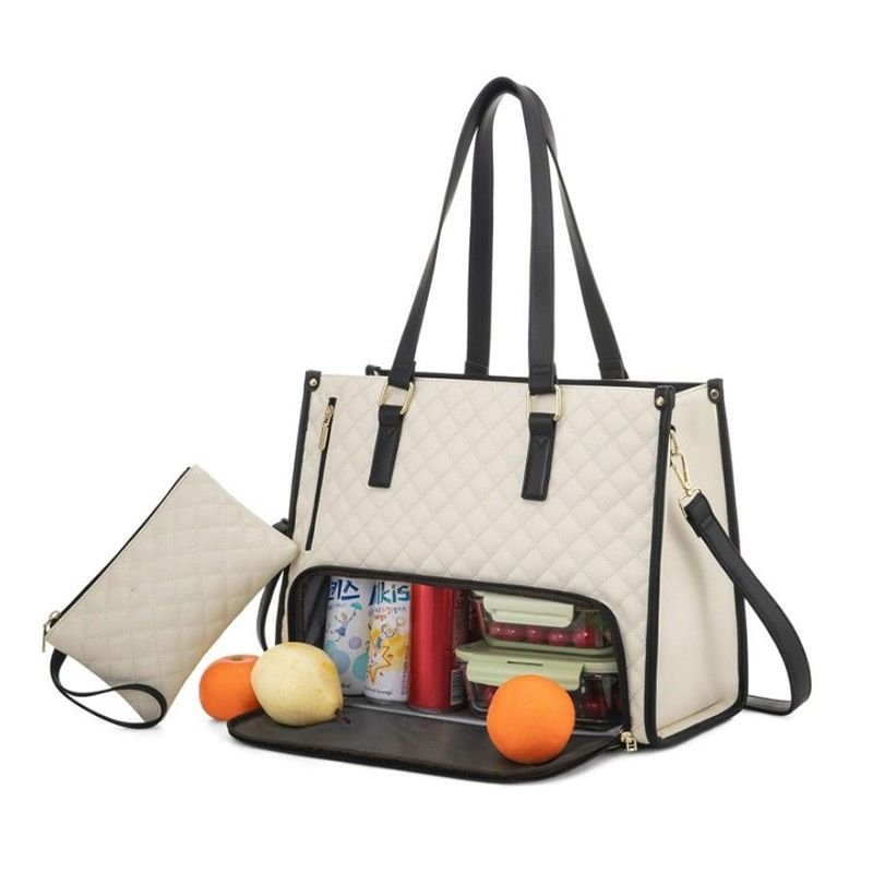 15.6 Inch Laptop Bag Lunch Tote Bag for Women with Insulated Lunch Compartment