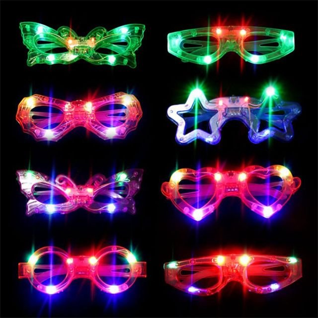 LED Glasses 7 Shapes 6 LED Glow in the Dark Party Supplies Favor for Kids Adult Light up Toy Glasses for Birthday 3