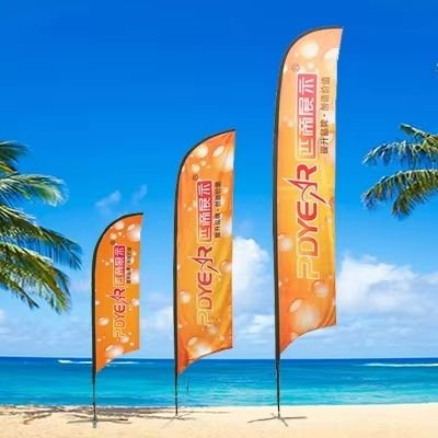 Custom Flag Heavy Duty Easy Set-up OEM Straight Flag Banner for Mobile Vendors and Food Trucks