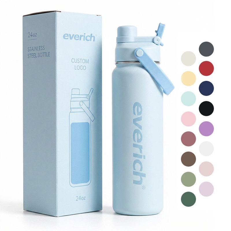 Hot Sales 24oz 32oz Wide Mouth Stainless Steel Water Bottle Double Wall Vacuum Insulated Flask for Sports alternate view