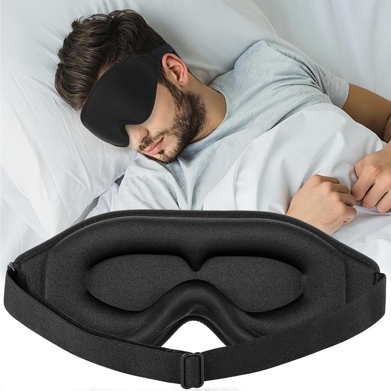 Full Shading Sleep Eye Mask for Lycra Material Memory Foam Adjustable Textured Hollow Zero Pressure Eyes Long