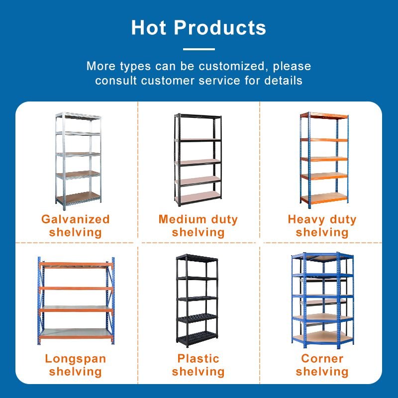 Heavy Duty Adjustable Garage Shelf, Steel Rivet Boltless Shelving Unit for Warehouse 6