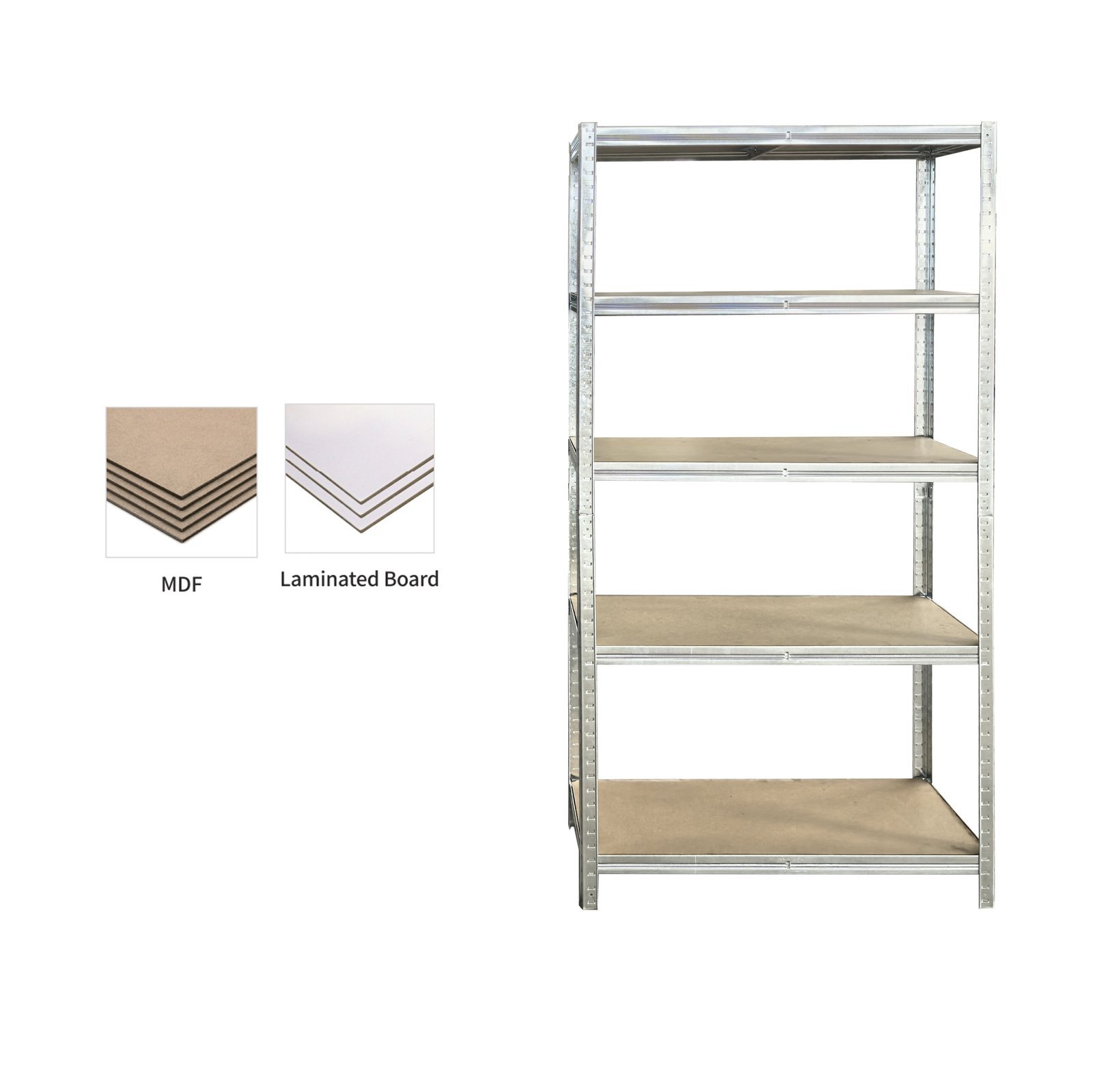 5 Tier Boltless Shelving Unit, Heavy Duty Garage Storage Rack Supermarket Steel Shelf alternate view