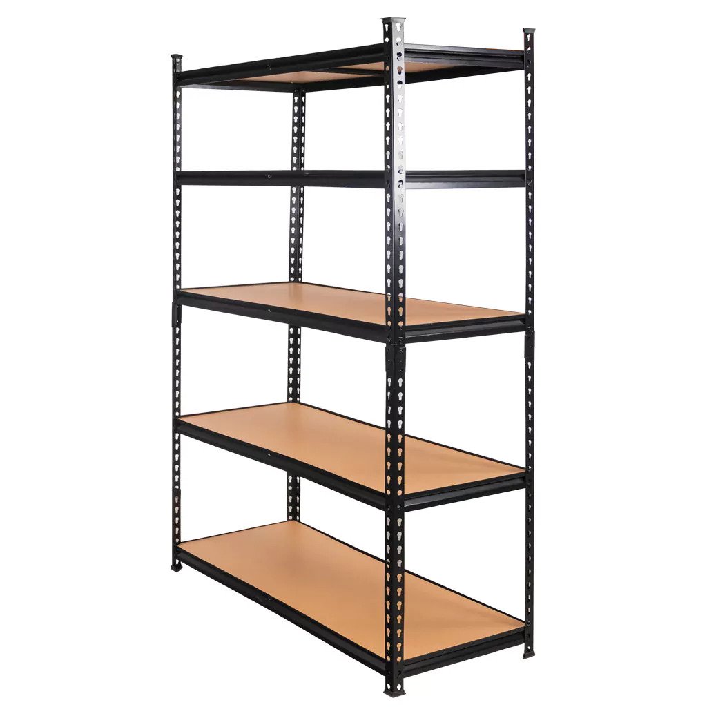 5 Tier Heavy Duty Adjustable Stackable Metal Black Rivet Boltless Shelves alternate view