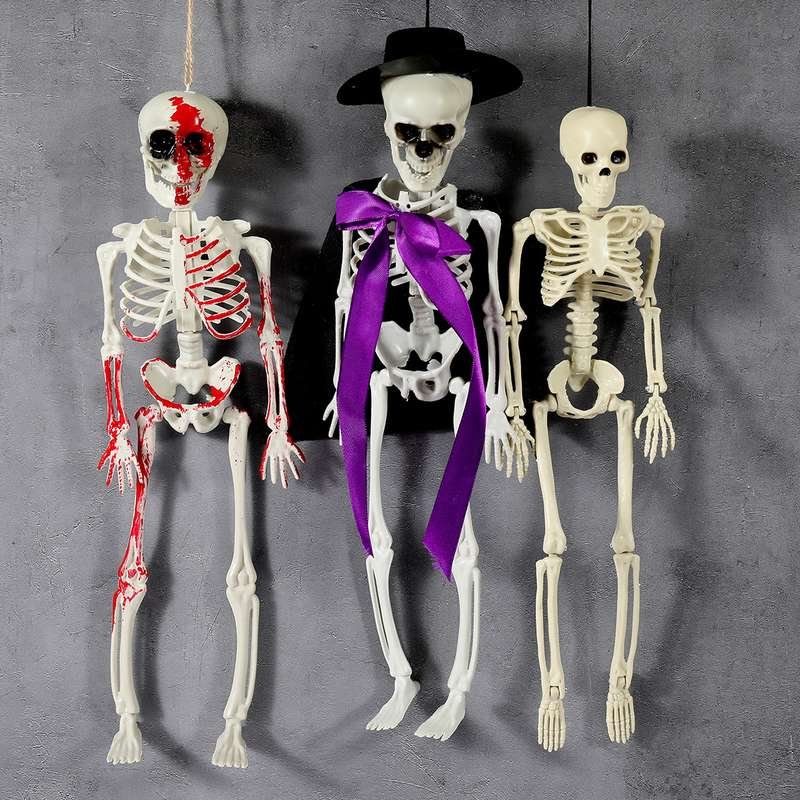 Halloween Skull Skeleton Haunted House Bar Decor Prop 40cm Lifelike Human Body Plastic Hanging Ornament China