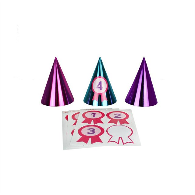 Birthday Party Cone Hats Colorful Paper Hats Metallic Foil Custom Paper Party Hats for Birthday Parties Decorations 3