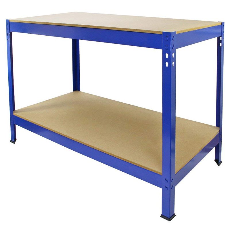 High Quality Industrial Two-Shelf Workbench System, Heavy Duty Tool Storage Metal Worktable