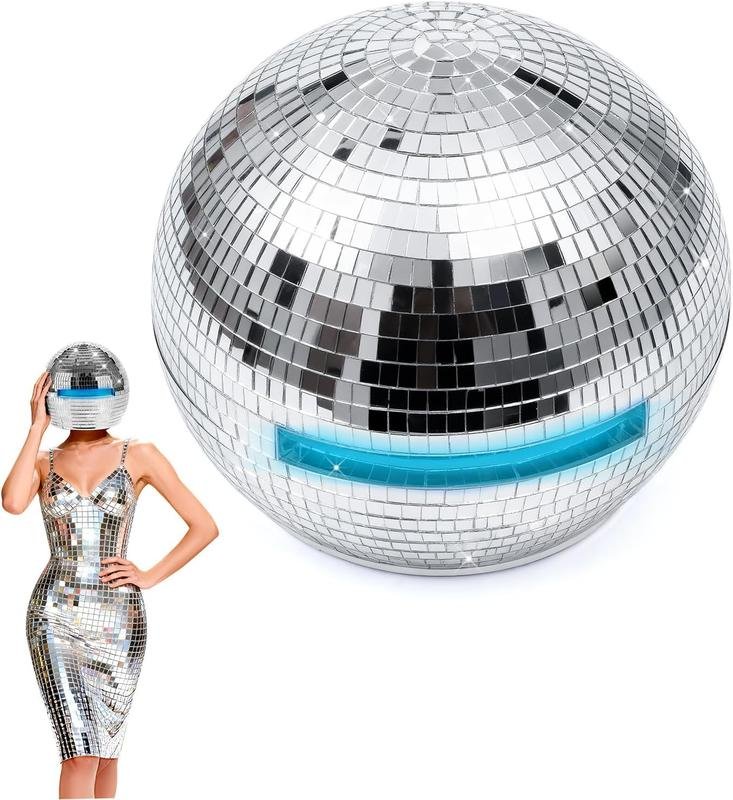 Disco Mirror Ball Helmet Remote Color Light Control Disco Ball Head Costume Christmas Ball Dance Bar Club Party 3