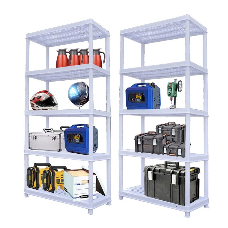 Storage Stacking Racks Plastic Shelf Boltless Garage Shelving 5