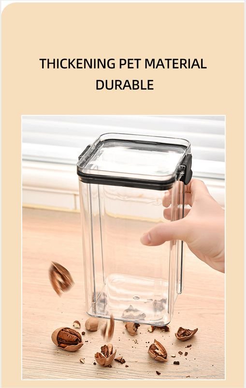 Modern Design Flexible Multifunctional PET Plastic Airtight Leakproof Transparent Kitchen Storage Canister for 3