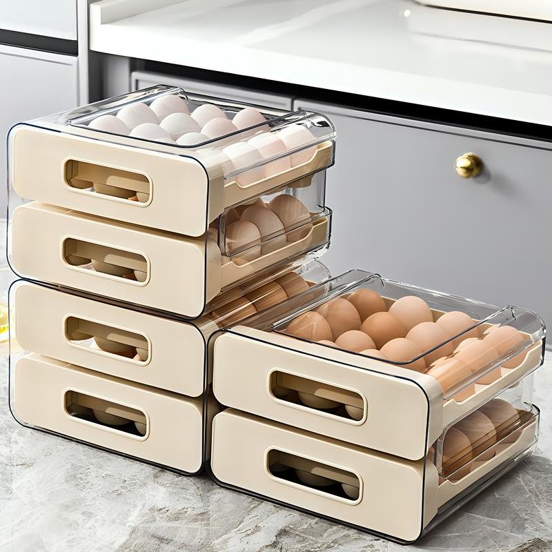 PET Transparent Egg Storage Box with Fresh-Keeping Seal Lid Plastic Household Kitchen Refrigerator Bin & Tray alternate view
