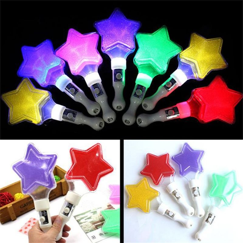 Custom Logo Cheap Glow in the Dark Five Pointed Star Children's Luminous Wand Neon Party Supplies Decoration 3