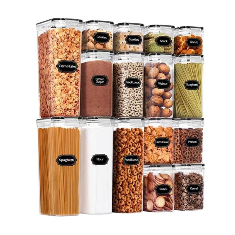 Airtight Food Storage Containers Plastic Cereal Containers with Airtight Lids Kitchen Pantry Organizer and Storage
