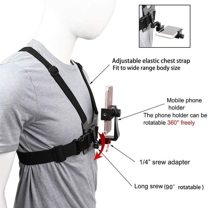 Outdoor Cell Phone Clip Action Camera China Good Quality Chest Mobile Phone Mount Hot Sale Wearable Strap Chest