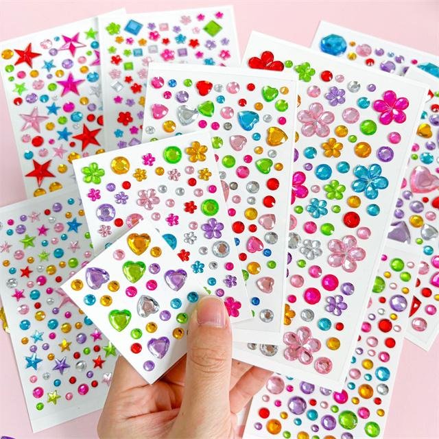 Hot Gems Stickers Rhinestones Self Adhesive Gems Jewels Stickers for Crafts Acrylic Gems DIY Craft Decorative
