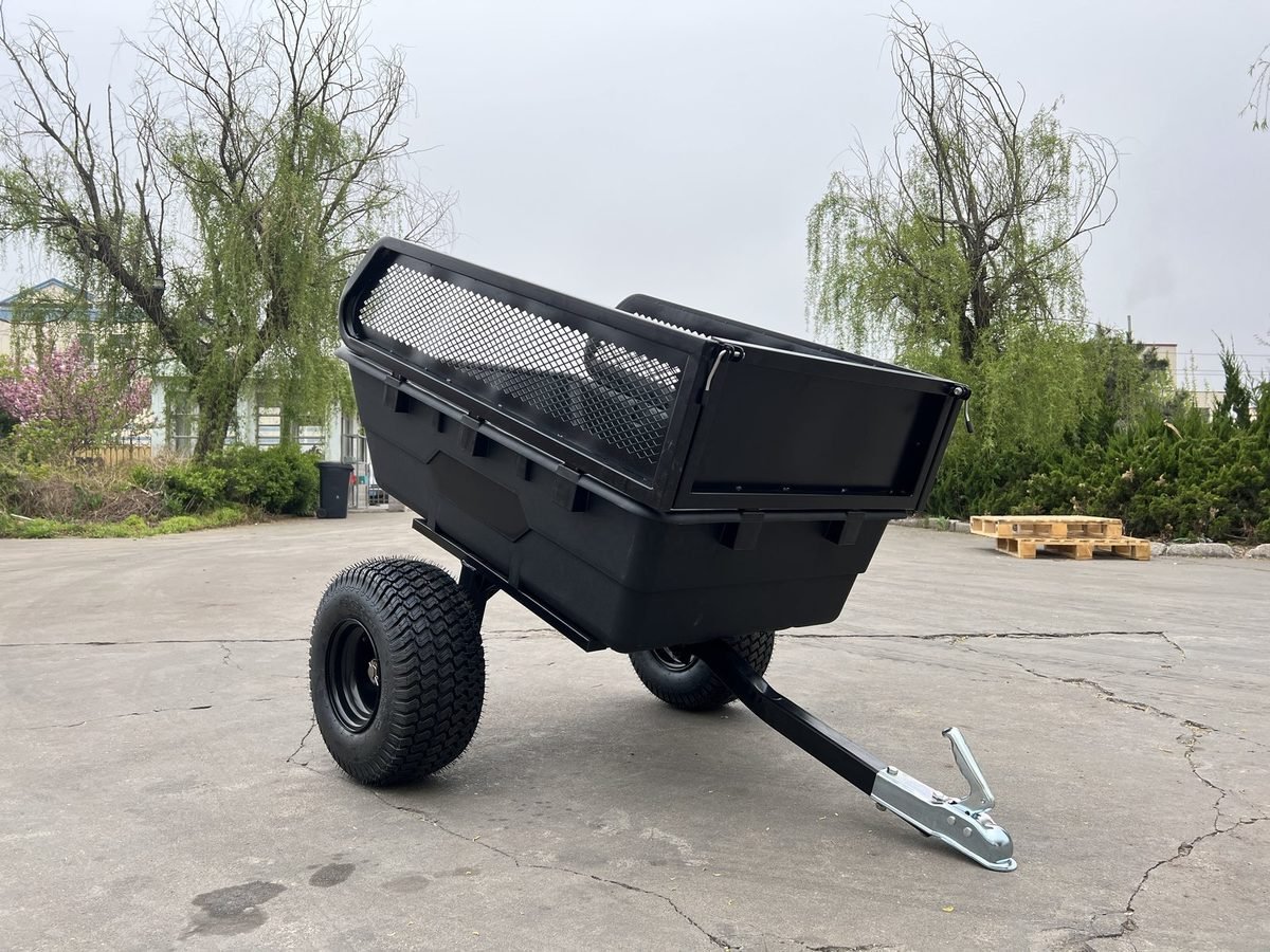 Multi Purpose Outdoor Metal ATV Camping Trailer, Heavy Duty Dump Wagon with 2 Wheels alternate view