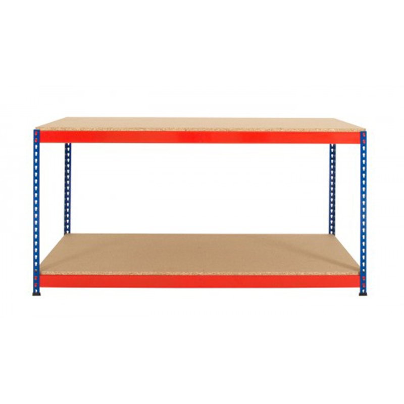 Two-Shelf Utility Metal Industrial Workstation Cabinet, Steel Tool Storage Work Bench 4