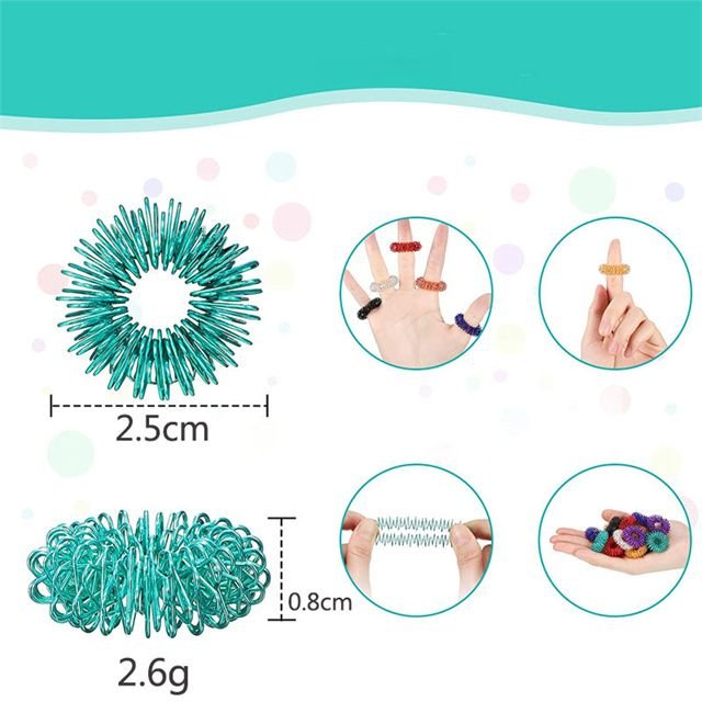 Hot Sales Acupressure Rings Spiky Sensory Finger Rings Silent Stress Reducer and Massager for Teens Adults alternate view