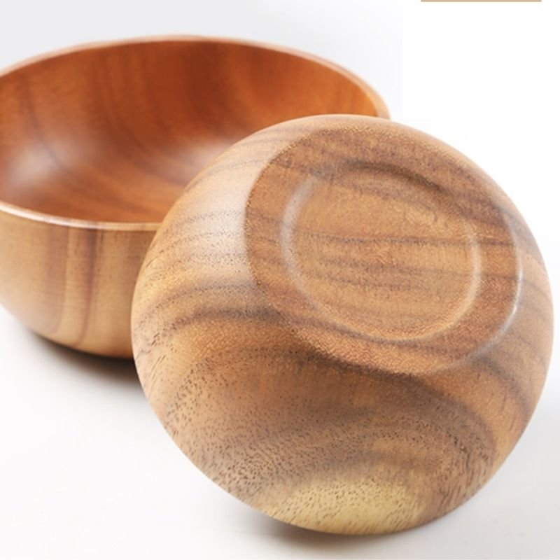 Japanese Acacia Wooden Bowl Thickened Wooden Box Household Large Soup Box Hotel Noodles Box Wholesale 3