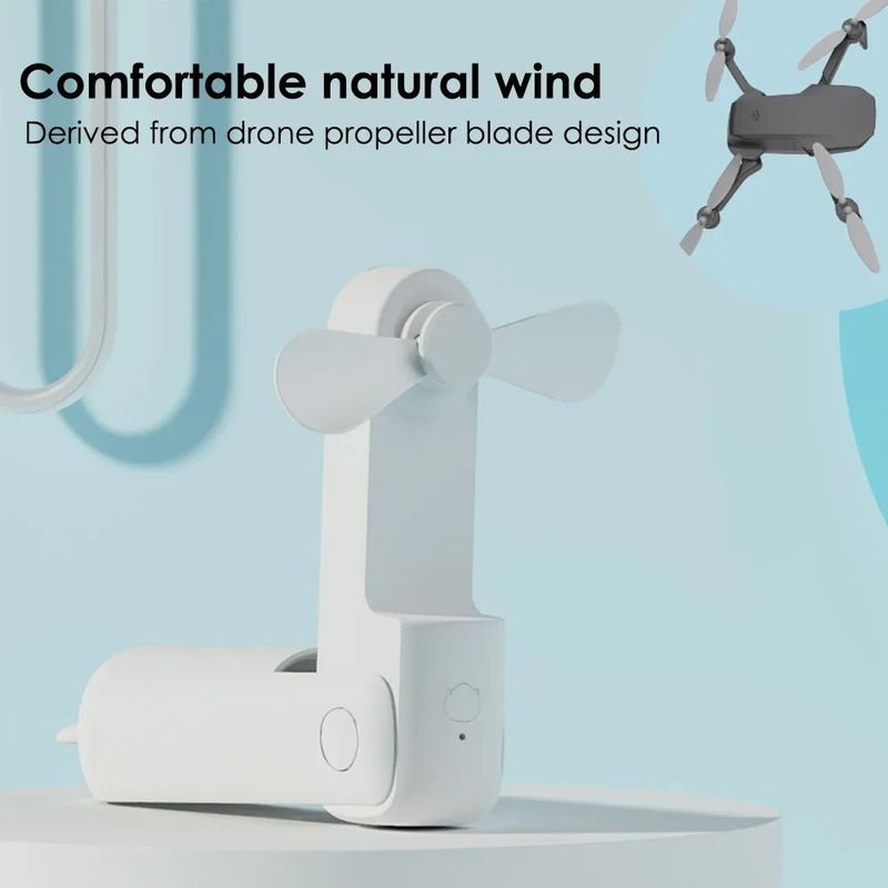 Handheld Mini Portable Fan 2 in 1 Hand Folding Fan Usb Rechargeable Personal Cute Small Pocket Fan with Power Bank 3