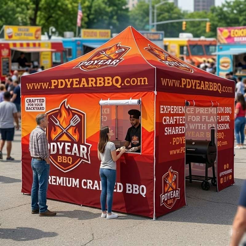 Waterproof Tents with Custom Logo Print Multifunctional Tading Polyester Canopy Gazebo for Outdoor Events alternate view