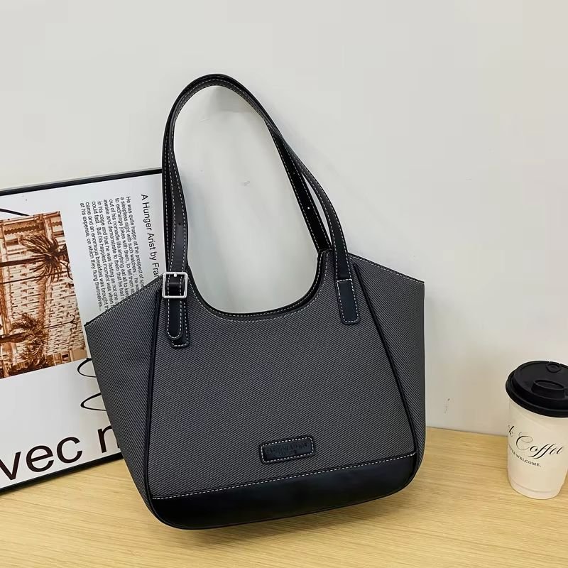 Large Capacity Waterproof Polyester Color Contrast Casual Underarm Shoulder Handbag New Ladies Women Tote Zipper 3