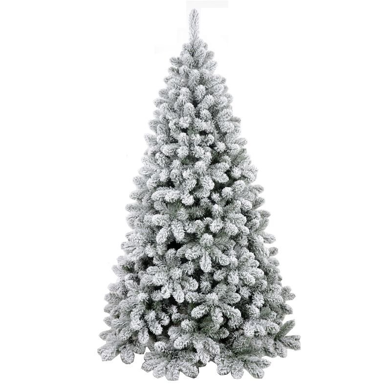 CDL Model 6 7 8Ft PE Mixed PVC Artificial Snow Flocking Christmas Tree With Lights 3
