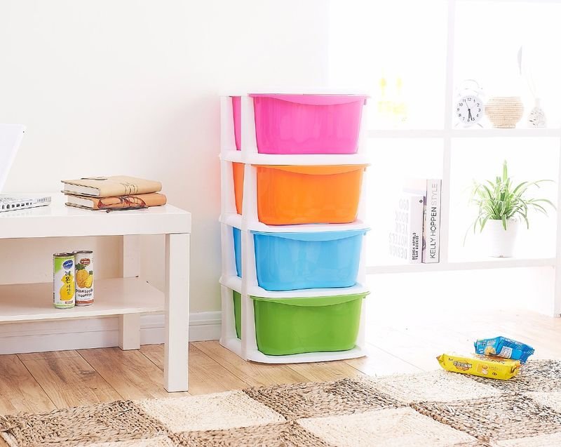 Kids Plastic Storage Cabinet Storage Racks Drawer Cabinet for Kitchen Office Bathroom Cabinet Storage alternate view