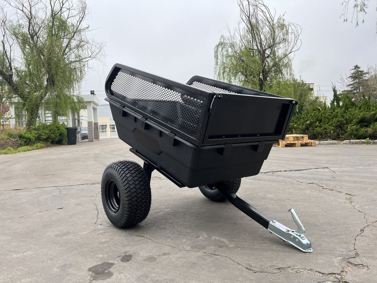 Multi Purpose Outdoor Metal ATV Camping Trailer, Heavy Duty Dump Wagon with 2 Wheels 6